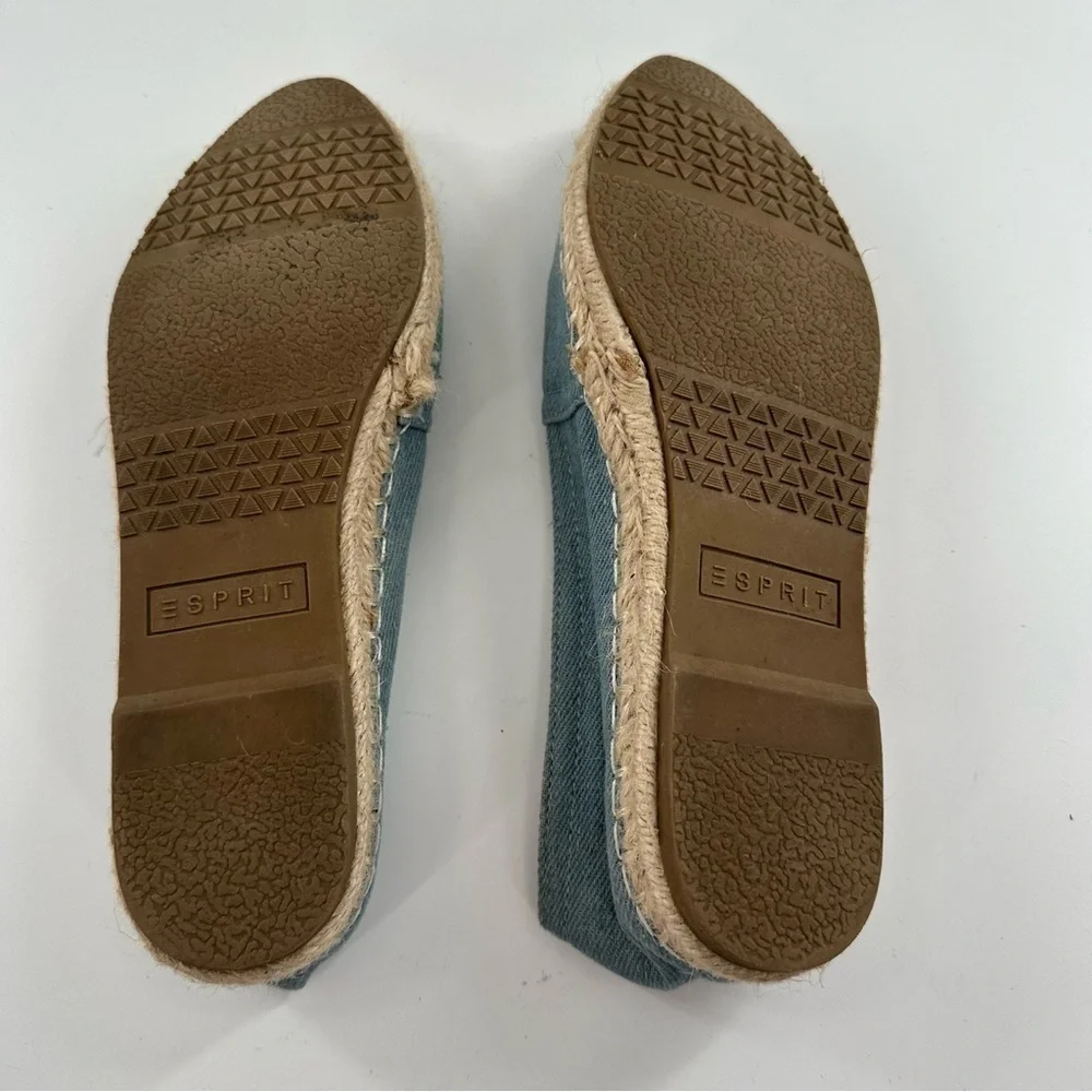 Espirit womens Wyoming flats size 6.5 blue denim pointy toe Espadrilles loafers